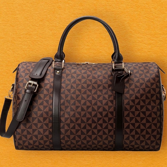 Large Capacity Damier Ebene Style Travel Bag